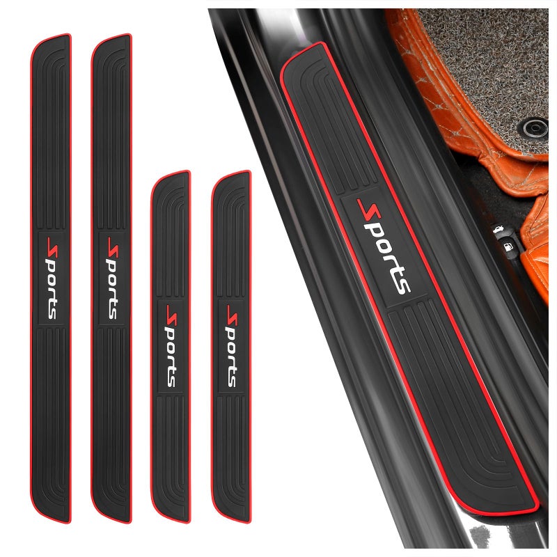 KIFIDAN 4PCS Car Door Sill Protector,Anti-Scratch & Waterproof Car Door Sills Scratch Protection,Universal Car Exterior Accessories Automotive Door Entry Guard for Car,Truck,SUV (Sport, Width 1.57'') - Image 1