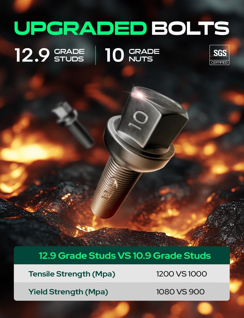 YHTAUTO 5x120 Hub Centric Wheel Spacers 10 mm Fits BMW 318i 318is 325i 325is 325xi 328i xDrive 330i 335i 525i 528i 530i, w/ M12x1.5 & 10.9 Grade Studs, 72.56 mm Hub Bore 5 Lug 4PCS Black Wheel Spacer - Image 5