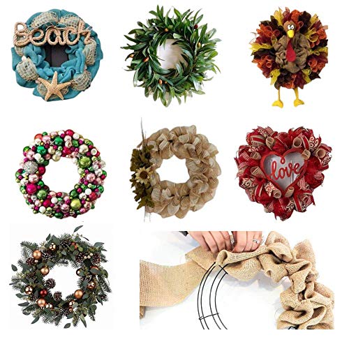 Royalty Essentials 14 Inch Metal Wire Wreath Green Christmas Round Wire Frame Form Hanger Green 14 Inch Pack of 2 - Image 5
