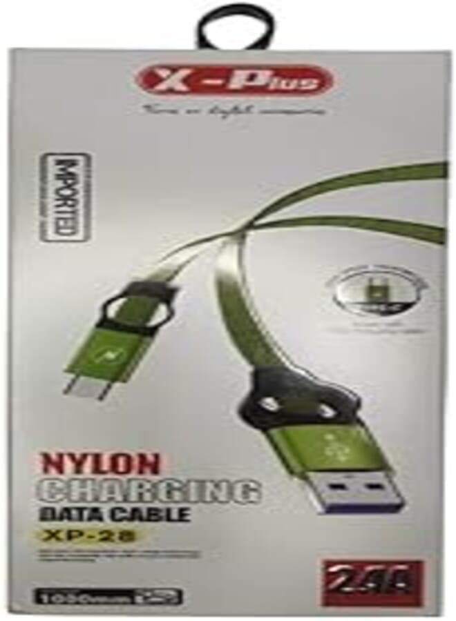 X-Plus X1167 Nylon Barided data cable type-c 2.4a fast charger - 1m