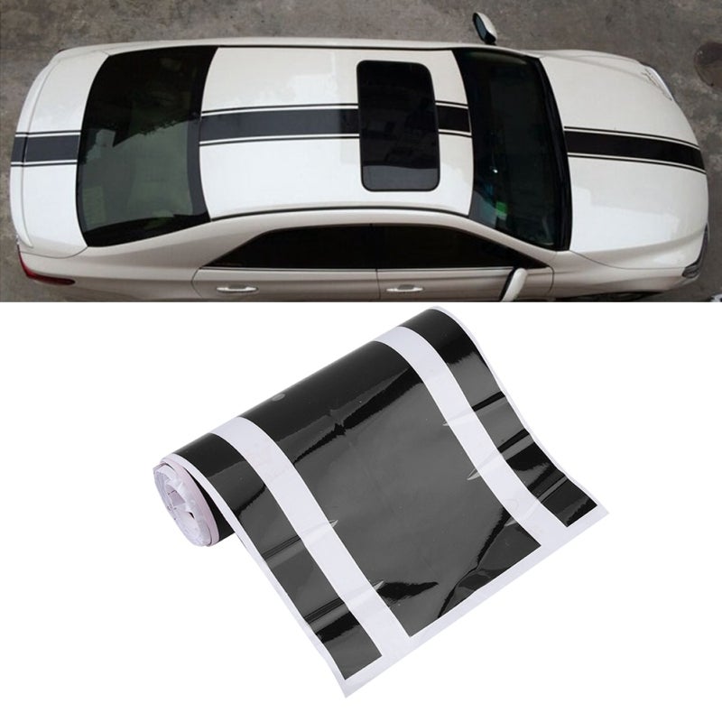 Car Body Sticker: Black PVC Self-adhesive - Sun & Rain Resistant Long-lasting Hood Decal for Automotive Exterior Decoration - Image 4