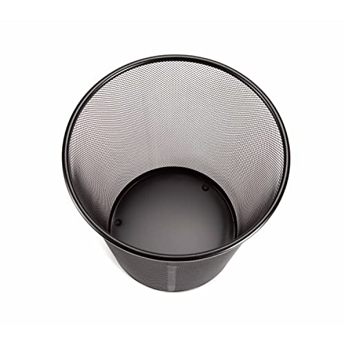 Seville Classics 2-Pack Steel Mesh Round Trashcan Wastebasket for Trash or Recycle in The Home, Office, or Garage, Black, 6 Gallon - Image 3