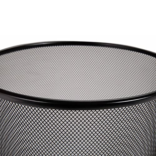 Seville Classics 2-Pack Steel Mesh Round Trashcan Wastebasket for Trash or Recycle in The Home, Office, or Garage, Black, 6 Gallon - Image 2