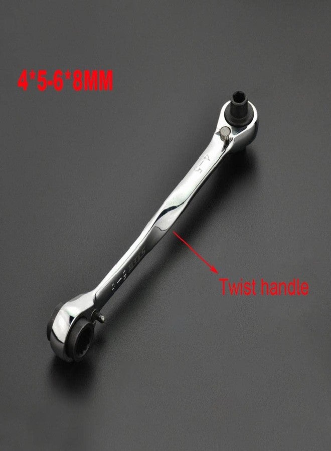 SEIWEI Twin Ended Reversible Ring Ratchet Spanner Double Box End Wrench Twist 4 in 1 Chrome Alloy Steel 4-5mm 6-8mm - Image 2