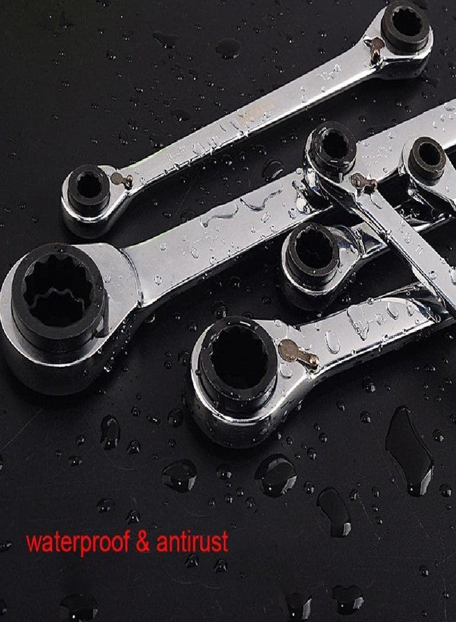 SEIWEI Twin Ended Reversible Ring Ratchet Spanner Double Box End Wrench Twist 4 in 1 Chrome Alloy Steel 4-5mm 6-8mm - Image 4