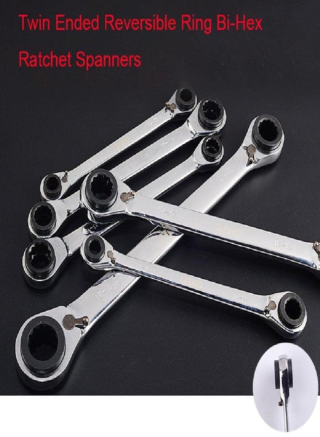 SEIWEI Twin Ended Reversible Ring Ratchet Spanner Double Box End Wrench Twist 4 in 1 Chrome Alloy Steel 4-5mm 6-8mm - Image 3