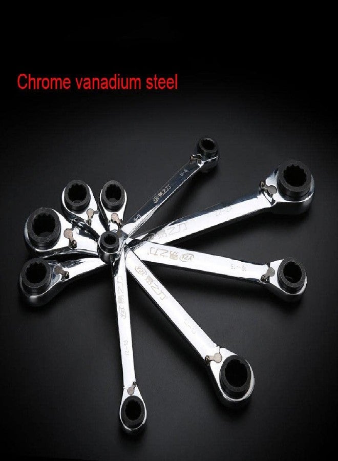 SEIWEI Twin Ended Reversible Ring Ratchet Spanner Double Box End Wrench Twist 4 in 1 Chrome Alloy Steel 4-5mm 6-8mm - Image 5