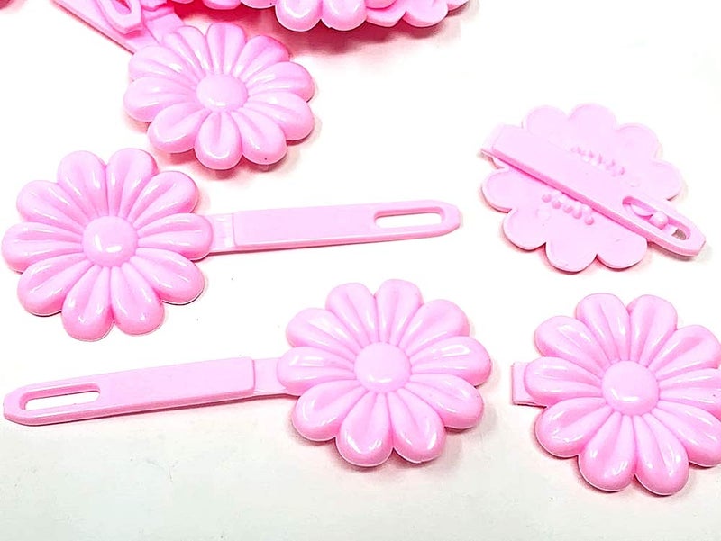 Tara Girls Super Cute Self Hinge Plastic Mulit Design Hair Barrettes Selection. 18 pc N.Sunflower(Black). Flower size 1.25 inch * 1.25 inch - Image 3