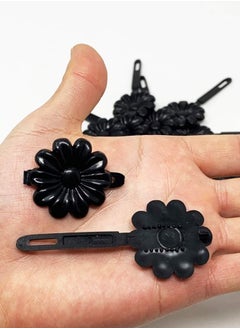 TARA Tara Girls Super Cute Self Hinge Plastic Mulit Design Hair Barrettes Selection. 18 pc N.Sunflower(Black). Flower size 1.25 inch * 1.25 inch  - Image 3