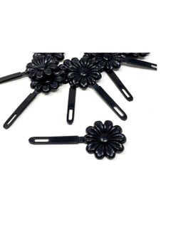 TARA Tara Girls Super Cute Self Hinge Plastic Mulit Design Hair Barrettes Selection. 18 pc N.Sunflower(Black). Flower size 1.25 inch * 1.25 inch  - Image 4