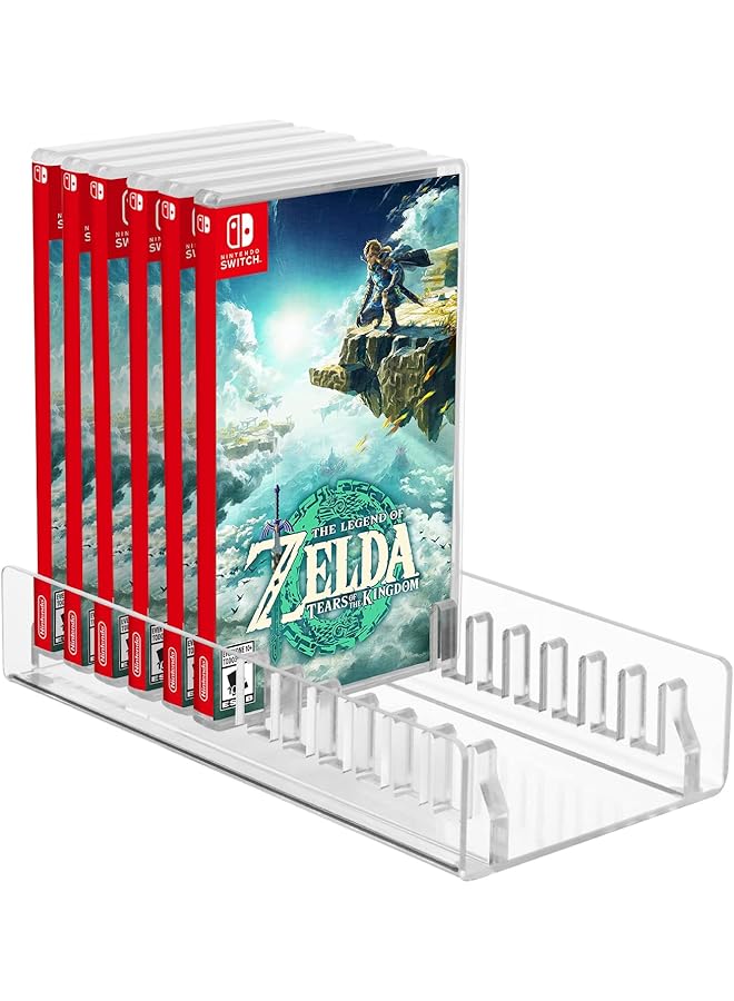 CaSZLUTION Acrylic Game Storage Organizer Stand Compatible With Nintendo Switch Game Card Case Upgraded Switch Game Display Holder Fits Up To 12 Games Box Clear - Image 1