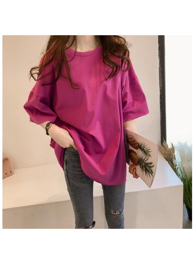 Summer New Candy Color T-shirt Women's Short Sleeve Student Loose Han Fan Half Sleeve Upper Clothes Women's 