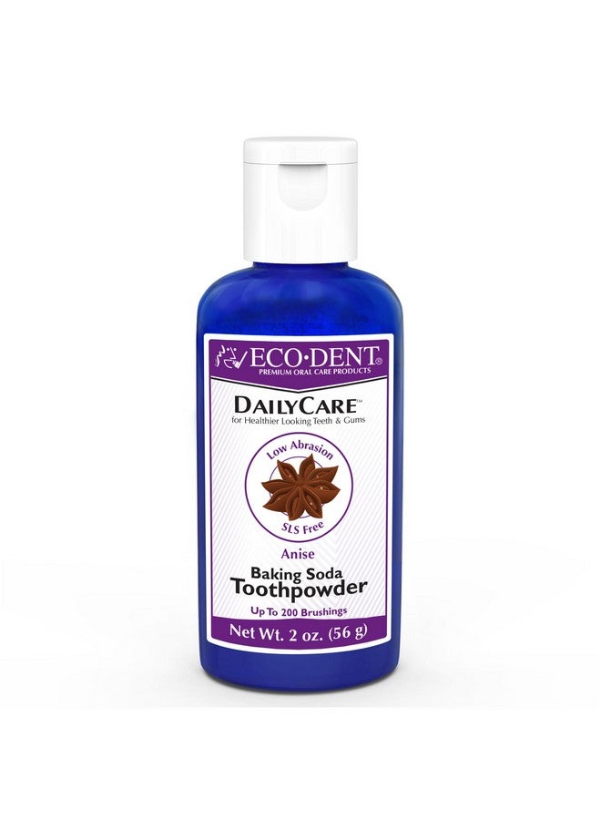 Eco-Dent Dailycare Baking Soda Toothpowder Anise Fluoridefree Toothpaste Powder Slsfree Tooth Powder With Baking Soda Minerals And Essential Oils Travelsize Toothpaste Alternative 2 Oz Ea - Image 1