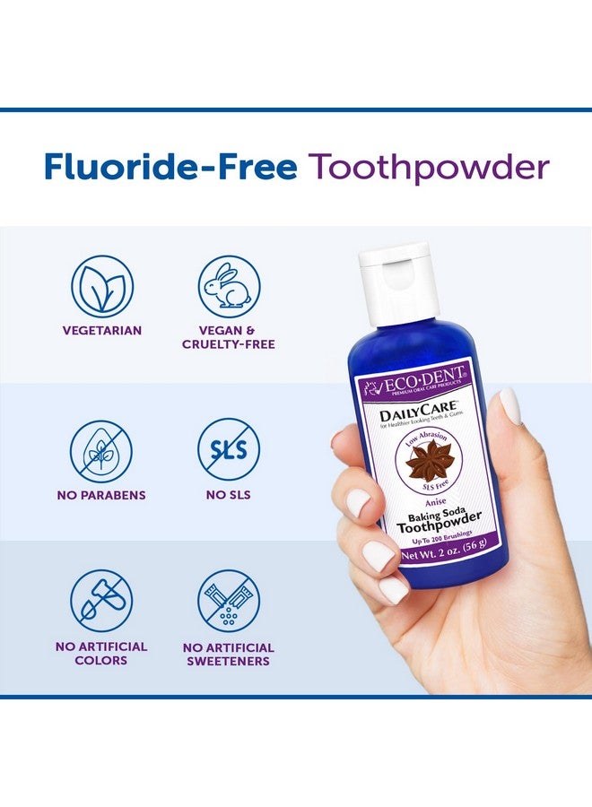 Eco-Dent Dailycare Baking Soda Toothpowder Anise Fluoridefree Toothpaste Powder Slsfree Tooth Powder With Baking Soda Minerals And Essential Oils Travelsize Toothpaste Alternative 2 Oz Ea - Image 5