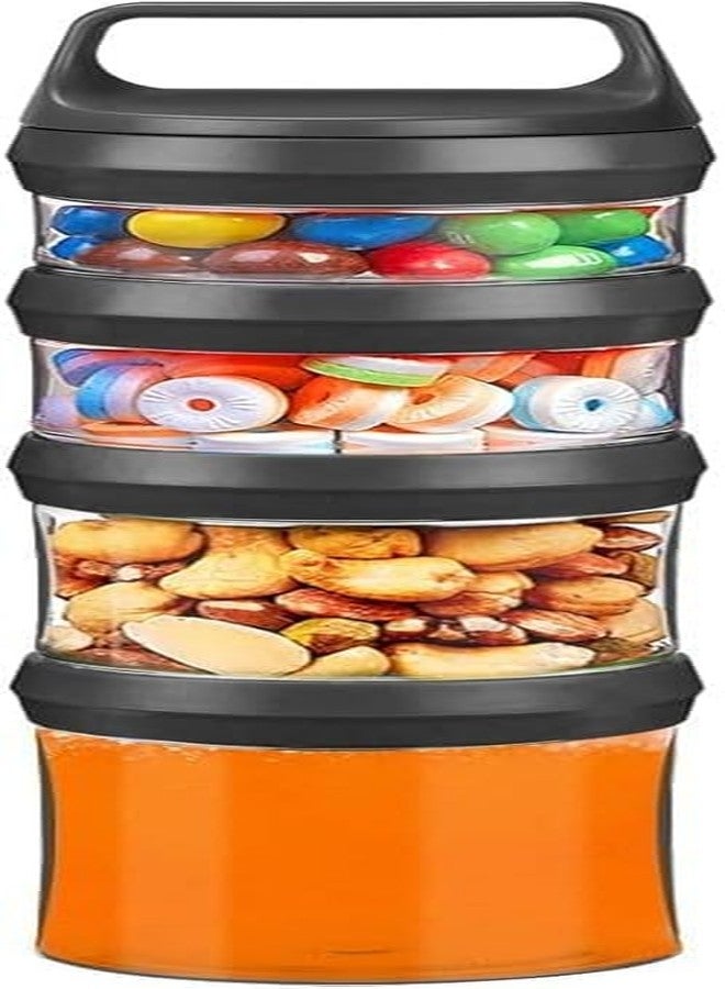 YAVRIXZ Stackable Food Storage Containers with Twist Lock System, Food Storage Travel Container for Travel, Formula, Protein Powder, Snacks - Leakproof & Dishwasher Safe (multi-colour) - Image 1