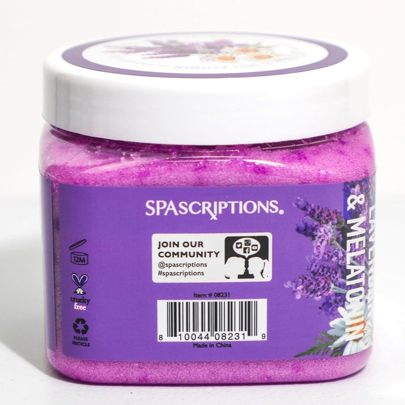 Spascriptions Lavender Melatonin Calming Body Scrub with Chamomile For a Calmer SofterLooking Skin Made to Smooth Exfoliate REplenish the Skin 21 oz - Image 3