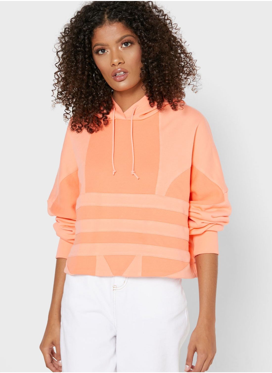 adidas trefoil crop hoodie