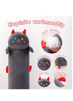 XiuWoo Soft Long Cat Plush Pillows, Stuffed Animals Squishy Pillows, Plushie Cute Kitty Sleeping Hugging Pillow, Sleeping Throw Pillow, Cute Doll Toy, Lumbar Pillow for Kids, Baby and Adult  - Image 2