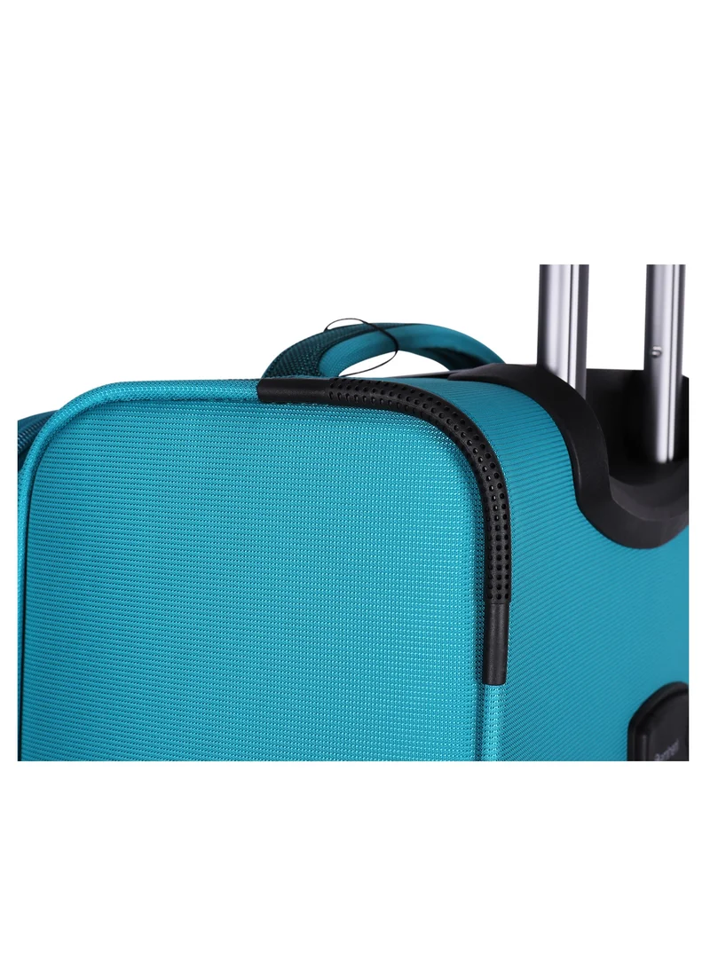 eminent Unisex Soft Travel Bag Large Luggage Trolley Polyester Lightweight Expandable 4 Double Spinner Wheeled Suitcase with 3 Digit TSA lock E751 Green