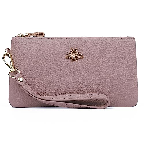 imeetu Women's Wristlet Clutch Purse Leather Cell Phone Wallet Handbag with Wrist Strap(Lavender) - Image 1