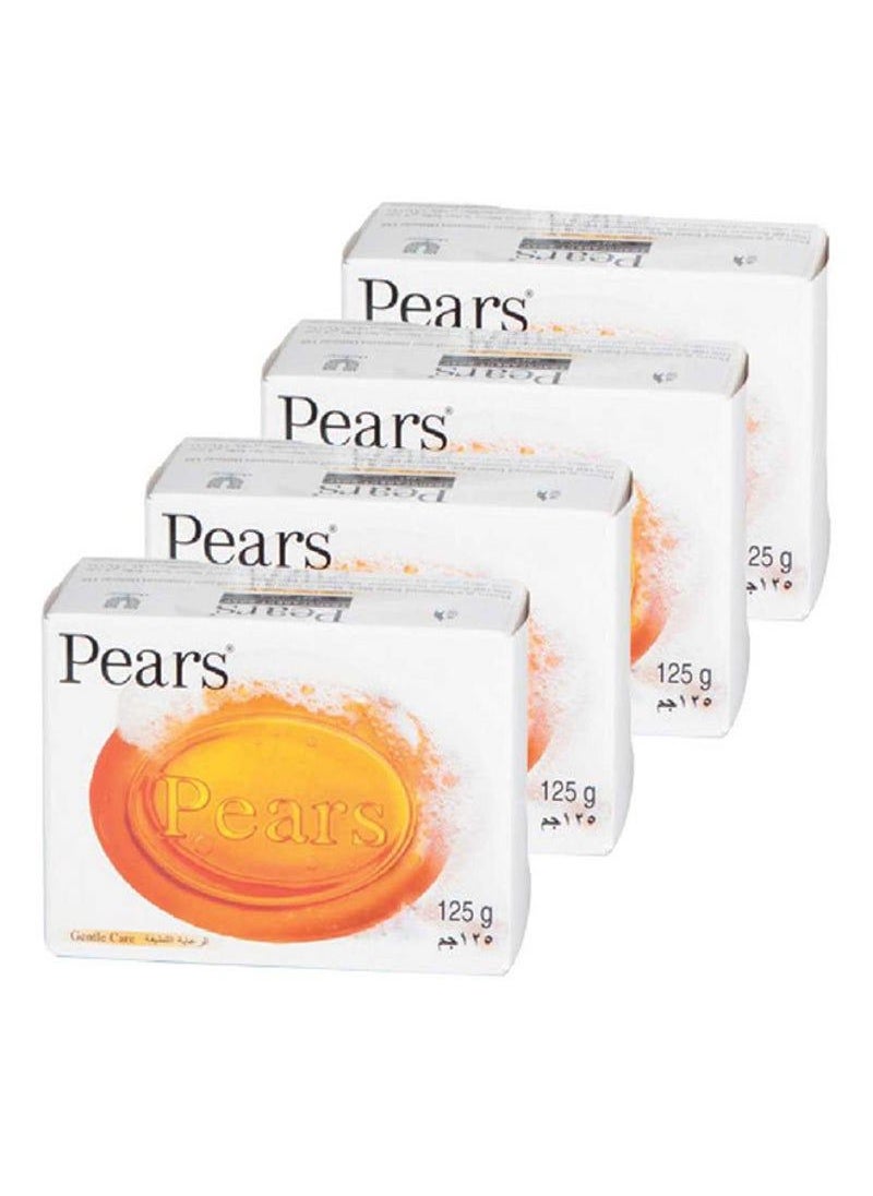 Pears Pack Of 4 Amber Gentle Care Soap Multicolour 4 x 125g 