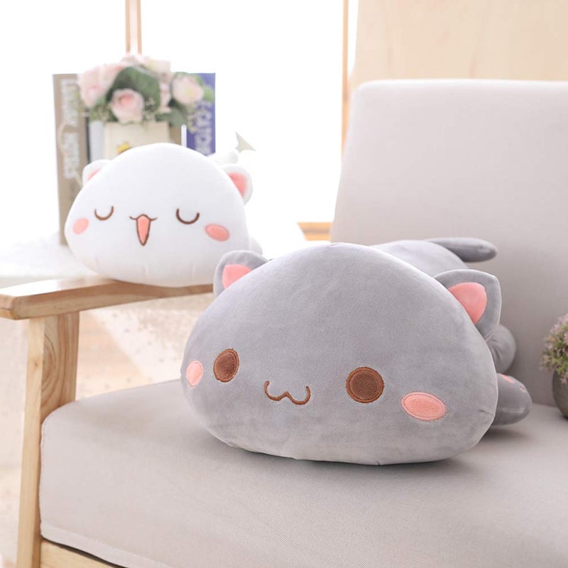 Jensquaify Cat Stuffed Animals  Soft Cat Plush Pillow Kitten Stuffed Animal Toy Gifts for Kids (Grey Round Eyes  19.6"") - Image 3
