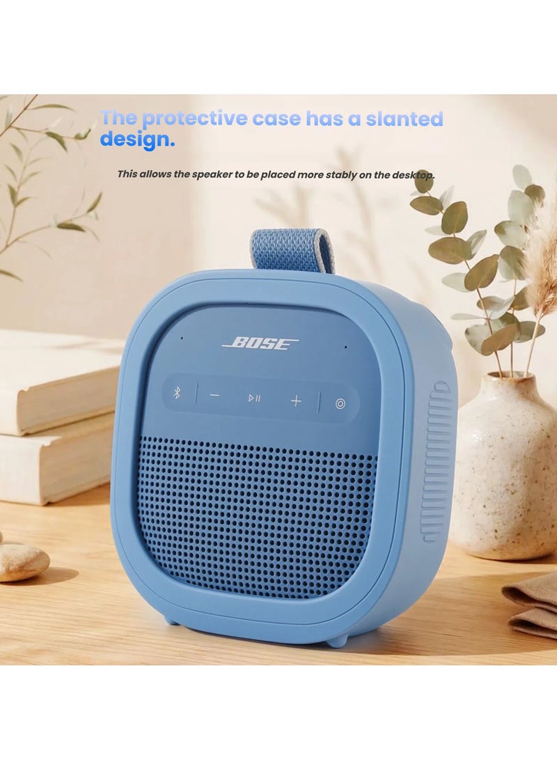 عام متوافق مع مكبر الصوت Bose SoundLink Micro II: غطاء حامل سيليكون – غطاء ناعم كامل التغطية مقاوم للصدمات وغير قابل للانزلاق - Image 3