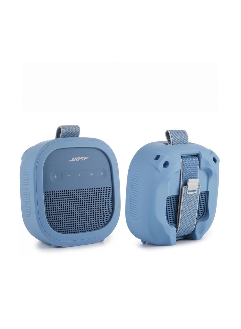 عام متوافق مع مكبر الصوت Bose SoundLink Micro II: غطاء حامل سيليكون – غطاء ناعم كامل التغطية مقاوم للصدمات وغير قابل للانزلاق - Image 1