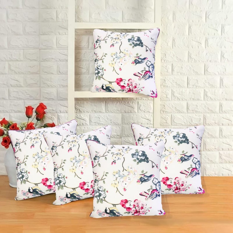 IM FAB Cotton Printed Square Cushion Cover (24X24 inch, Pink) -Set of 5 pcs - Image 4