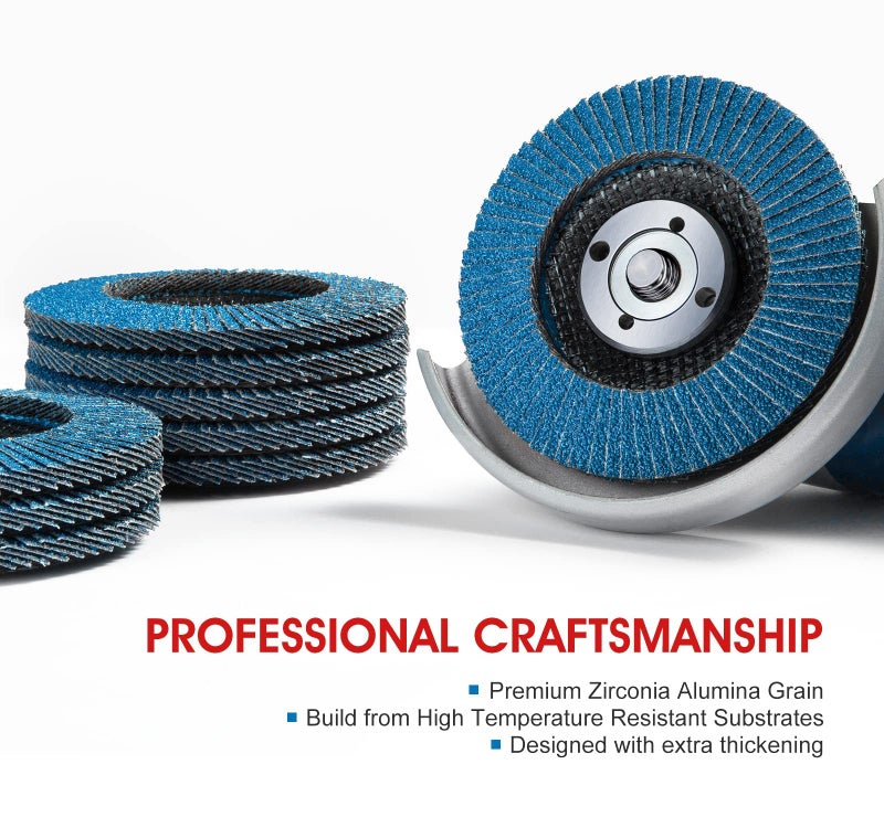 S SATC Flap Discs 4-1/2 Inch 40 Grit Zirconia Grinding Wheel Type 29 Abrasive Discs Flap Wheel for Angle Grinder - 20 Pack - Image 4