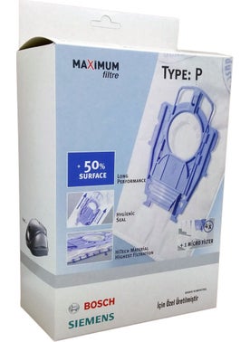 Meltem Bosch Type P Vacuum Cleaner Dust Bag 4 Pieces + Micro Filter  - Image 1