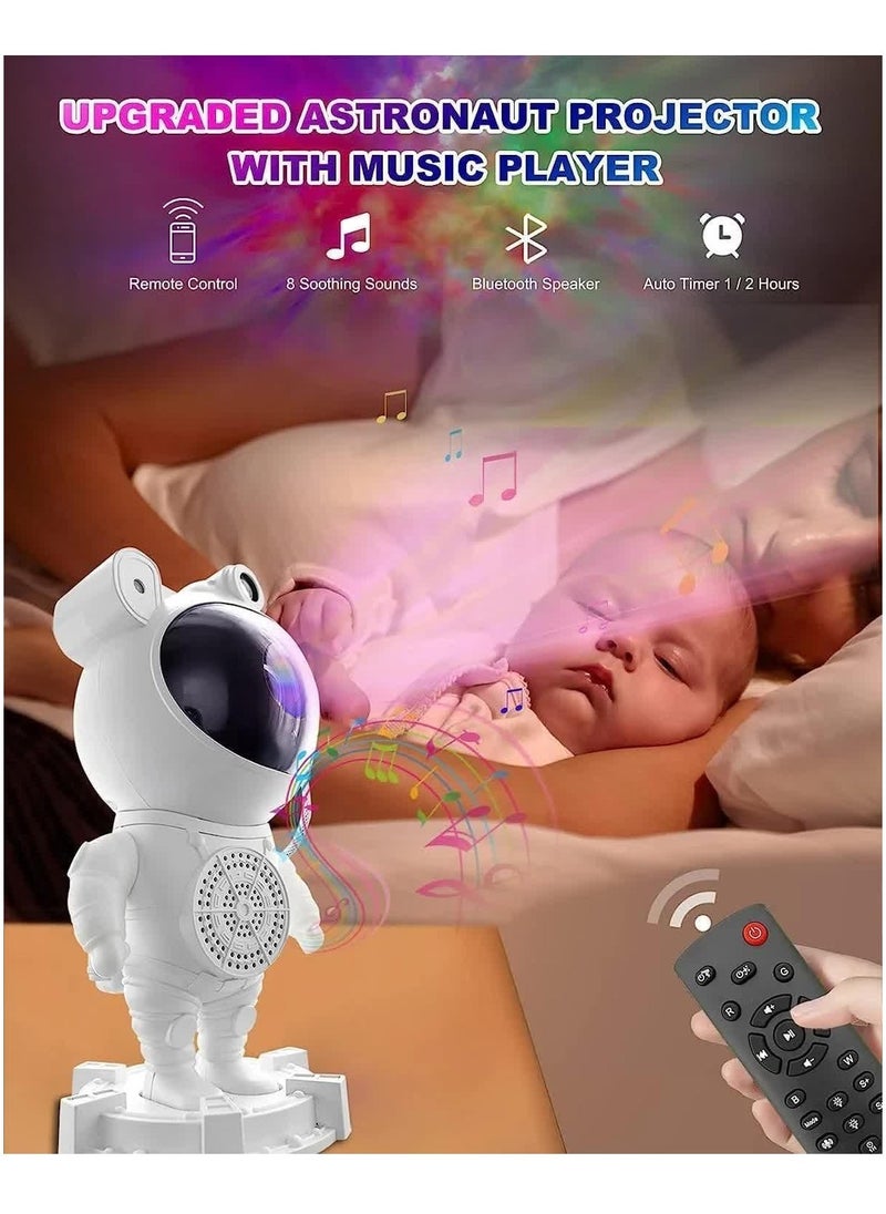 Star Night Light Projector, Music Bluetooth Speaker, Spaceman Astronaut Galaxy,Timer, Remote Control,360°Rotation Head, Nebula Starry Sky Moon Multi-Projection,Sleeping Lamp,Game Room Gift