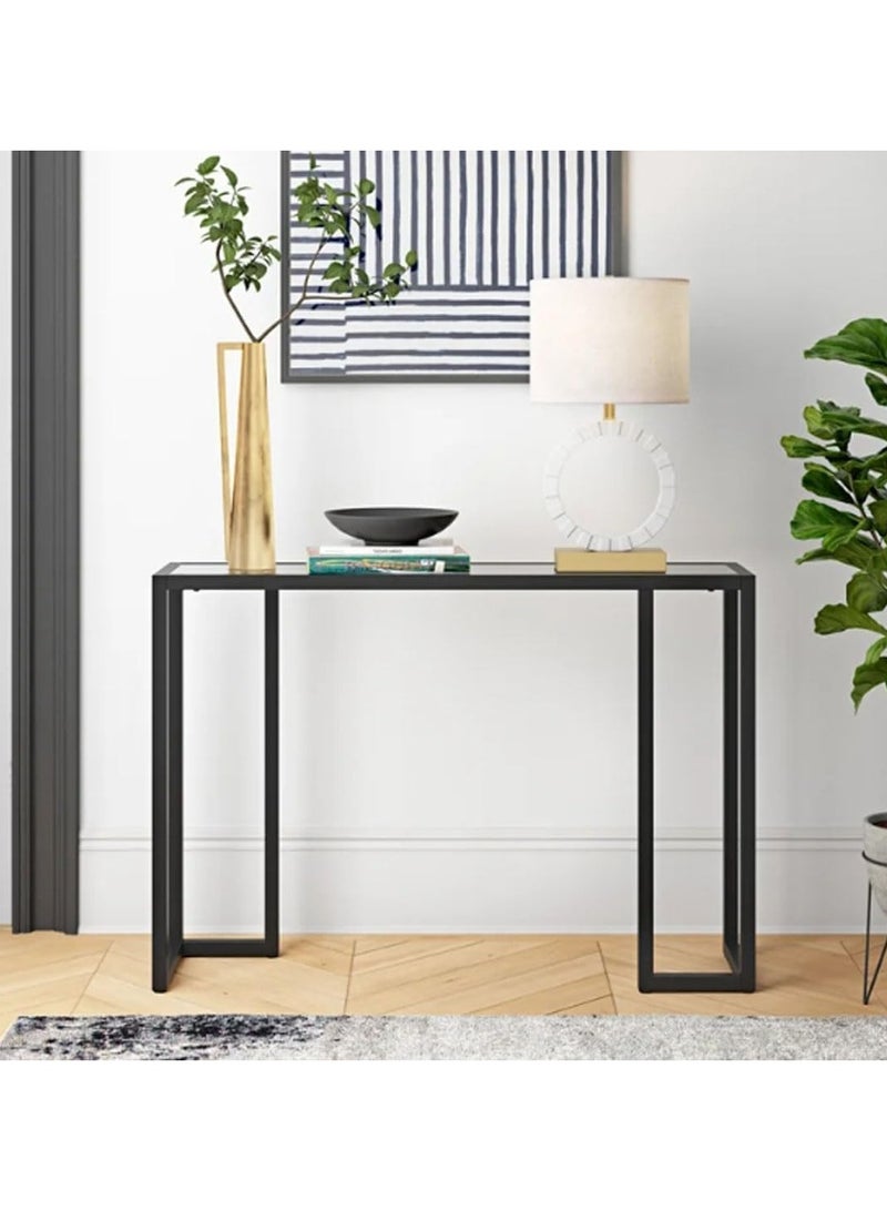 LINGWEI Console Table Metal Frame with Glass Surface Console Table Sofa Side Table For Living room Bedroom - Image 2