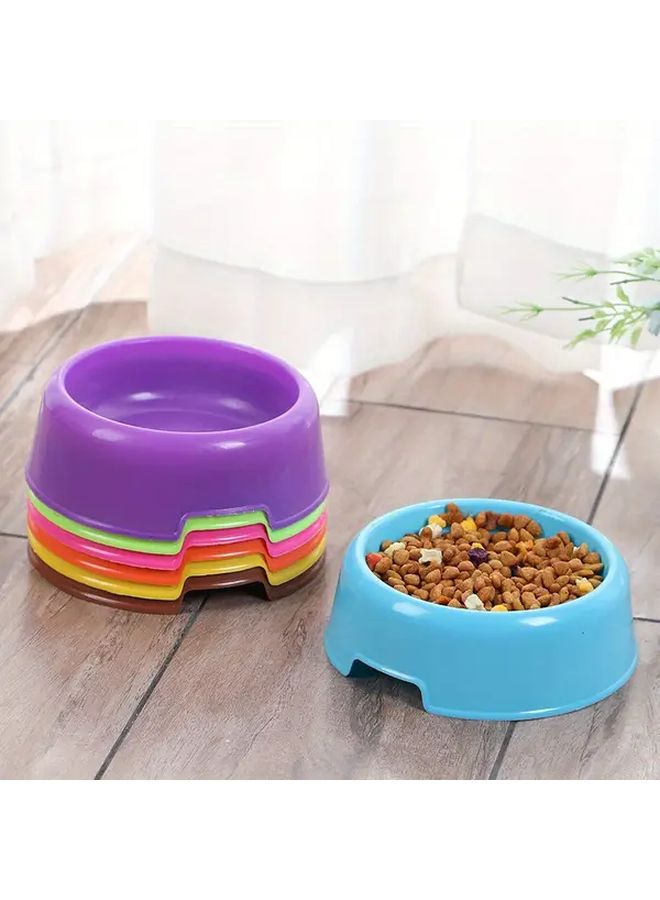 مجموعة وعاء الحيوانات الأليفة المستديرة الوردي من قطعتين، أوعية طعام للكلاب والقطط متينة من البلاستيك مقاومة للانسكاب - Image 2