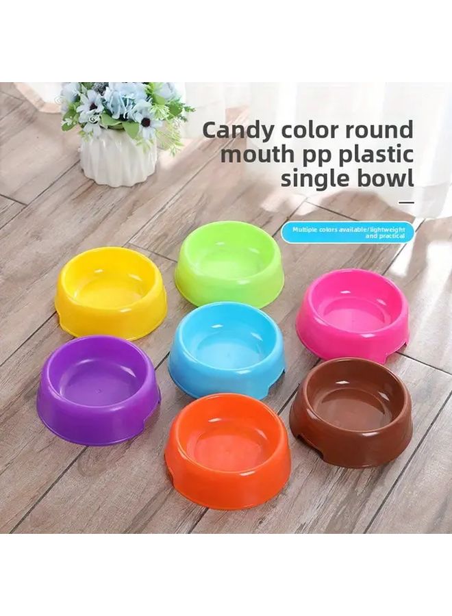 مجموعة وعاء الحيوانات الأليفة المستديرة الوردي من قطعتين، أوعية طعام للكلاب والقطط متينة من البلاستيك مقاومة للانسكاب - Image 3