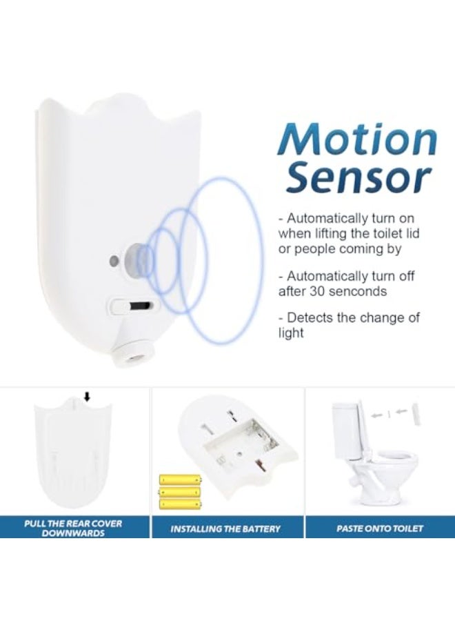 كيلا مصباح ليلي للمرحاض بمستشعر حركة من أوريجلام، مصباح بمستشعر حركة للمرحاض، مصباح ليلي للمرحاض يعمل بالحركة، مصباح مبتكر للحمام، هدايا ممتعة، إكسسوارات حمام - Image 5