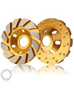 Excefore Concrete Stone Ceramic Turbo Diamond Grinding Cup Wheel,12 Segs Heavy Duty Angle Grinder Wheels for (Yellow) 4 Inch  - Image 1