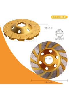 Excefore Concrete Stone Ceramic Turbo Diamond Grinding Cup Wheel,12 Segs Heavy Duty Angle Grinder Wheels for (Yellow) 4 Inch  - Image 4