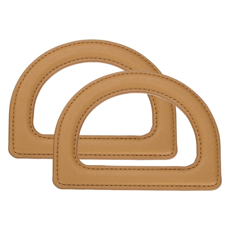 Khaki D Ring PU Leather Purse Handles Replacement For DIY Handbag Making Supplies 2Pcs - Image 2