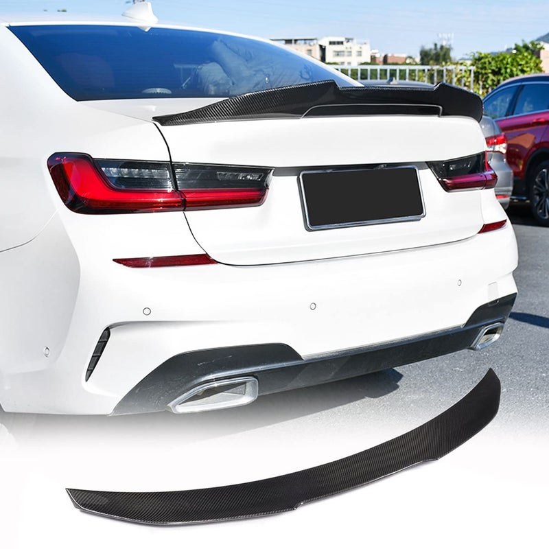 MCARCAR KIT Carbon Fiber Trunk Spoiler Compatible with BMW 3 Series G20 Sedan G80 M3 Spoiler 20192025 330i 330e M340i Rear Boot Lid Highkick Wing Lip Factory Outlet Style B