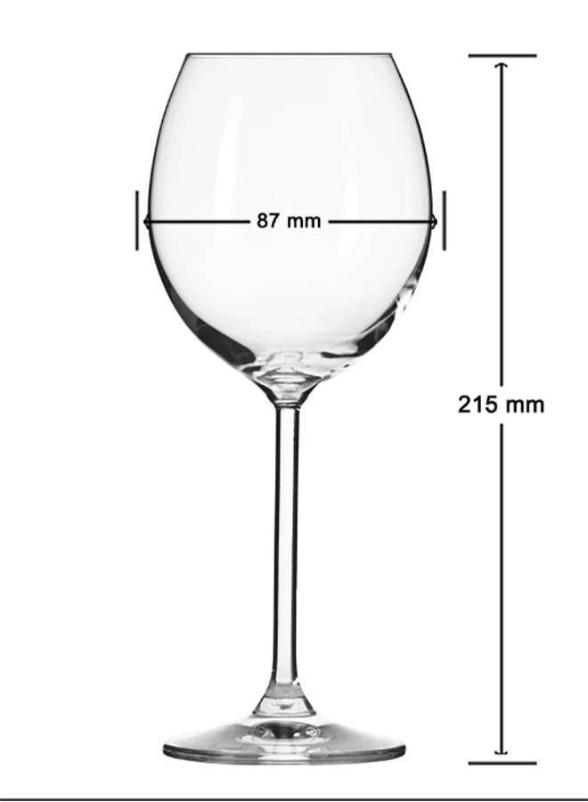 Krosno Red Wine Glass - Set of 6 350ml - Venezia Collection - Image 2