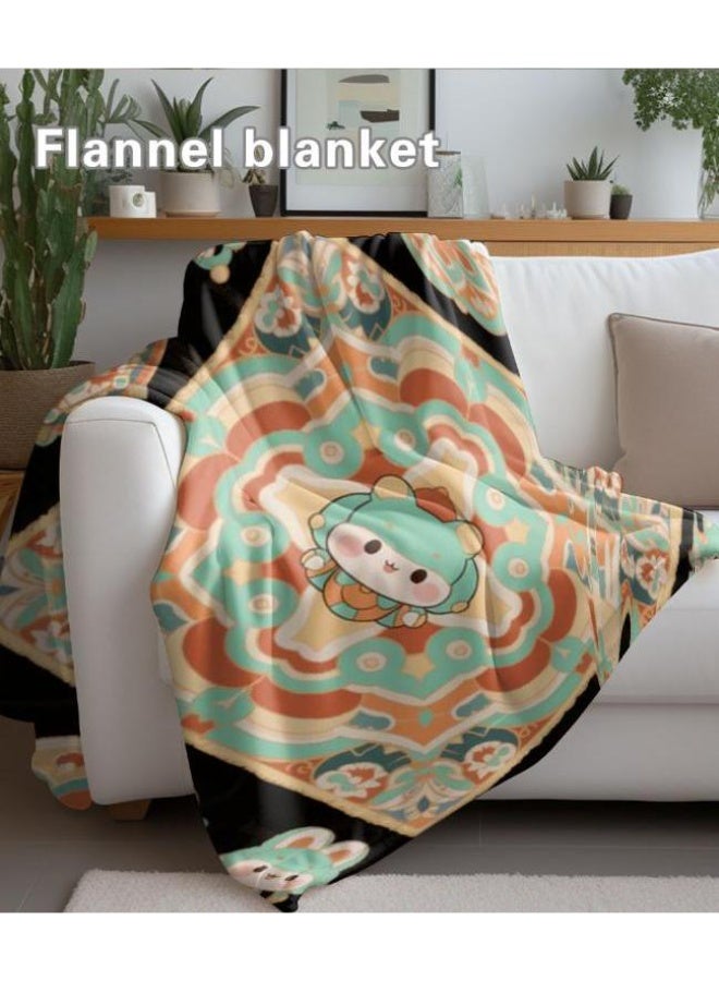 عام بطانية رقيقة من الفانيلا الكرتونية للأطفال والرضع (دافئة ومريحة، ومناسبة للنوم والألعاب) 70 سم * 100 سم - Image 5