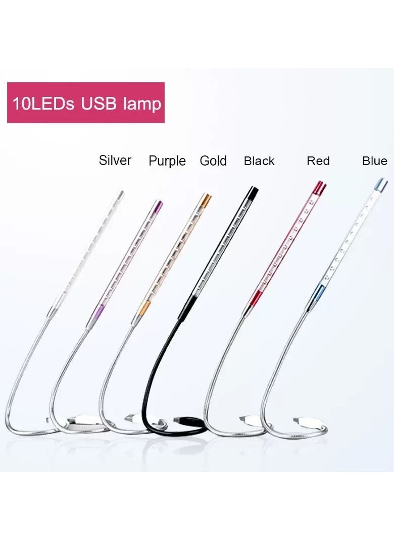 ماركة غير محددة مكتب صغير قراءة USB LED مصباح الضوء الفضة  - Image 2
