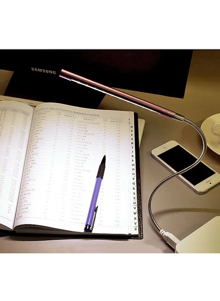 ماركة غير محددة مكتب صغير قراءة USB LED مصباح الضوء الفضة  - Image 5