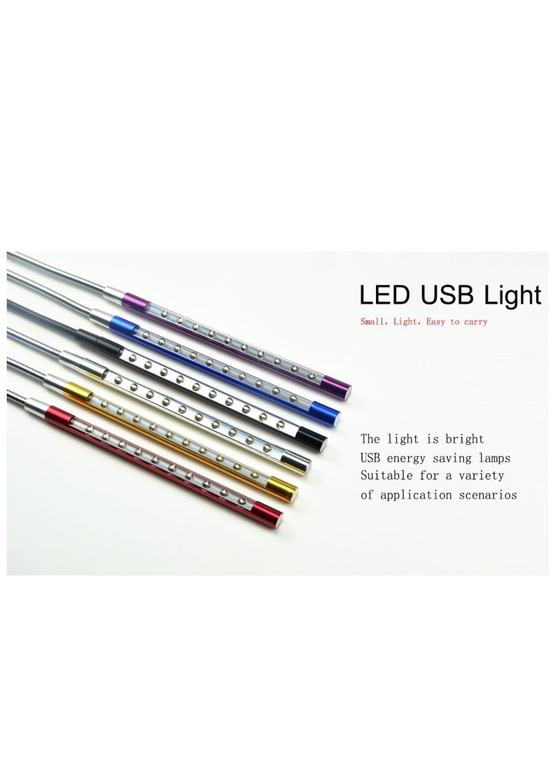 ماركة غير محددة - مكتب صغير قراءة USB LED مصباح الضوء الفضة - Image 1