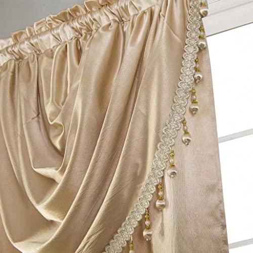 GLORY RUGS Window Panel with Attached Valance Curtain Bedroom Living Room Dining 42"X84" Cream - Image 3