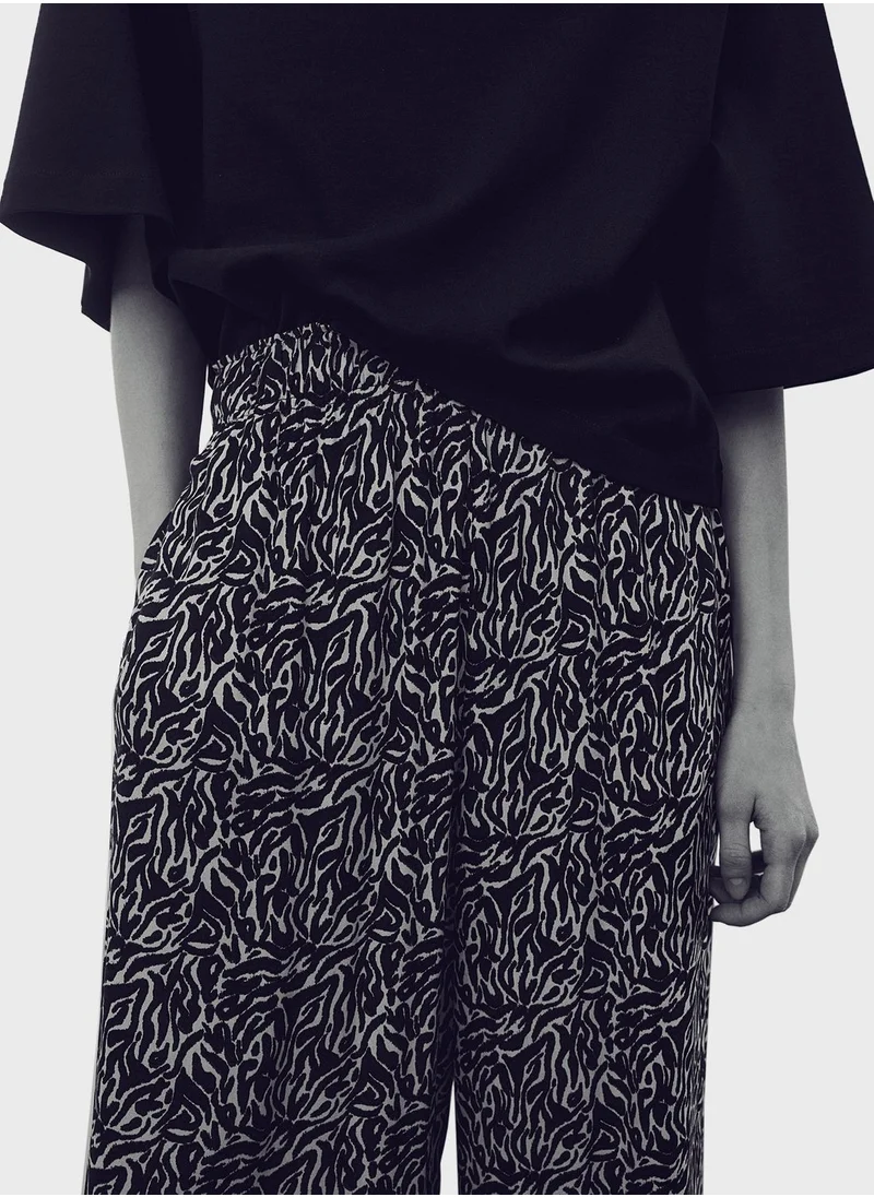 اتش اند ام Printed High Waist Pants