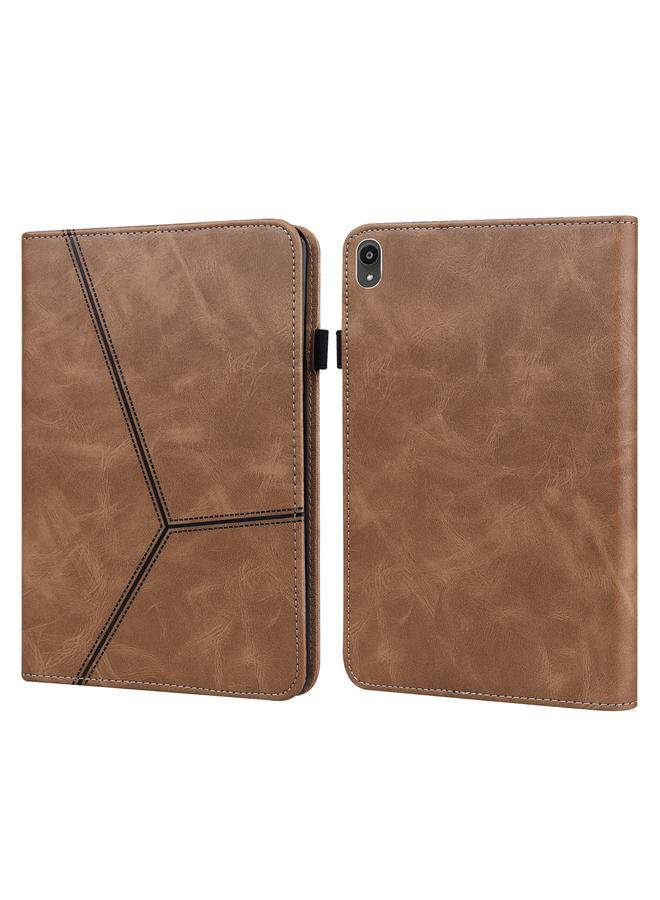 S-TOP Case For Lenovo Tab P11 2020 11 inch Solid Color Embossed Striped Leather Case - Image 1