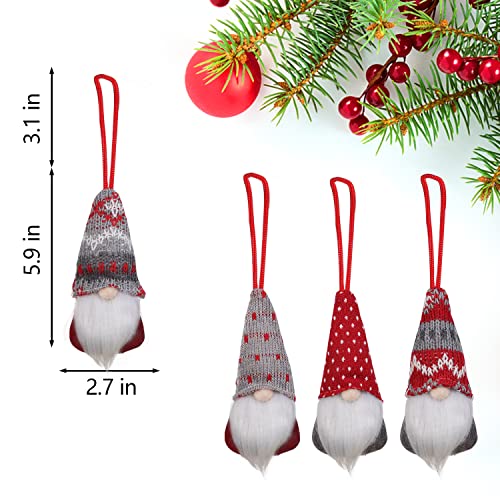 Leipple Christmas Gnomes Hanging Ornaments Set of 8, Swedish Gnome Handmade Plush Santa Elves Christmas Tree Hanging Decorations Holiday Xmas Decorations - Image 2
