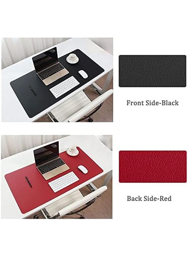 كول بيبي وسادة مكتب متعددة الوظائف رفيعة للغاية مقاومة للماء من جلد البولي يوريثان، حصيرة كتابة مكتبية للاستخدام المزدوج للمكتب والمنزل، 90 * 45 سم، أحمر بالإضافة إلى أسود - Image 4